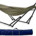 Tranquillo Uniki Collapsible Hammock Stand, Folding Camping Hammock and Stand, 550 lbs Capacity, Heavy Duty Folding Hammock for Indoor Outdoor, Quickly Assembly, Sage (Small)
