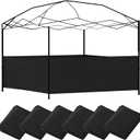 6 Pcs Canopy Half Wall Tent Sidewall for 10x10 Pop up Canopy Half Tent Only Waterproof Sidewall Gazebo Side Panels Walls for 10'x10', 10'x15', 10'x20' Vertical Leg Gazebo Shelter(Black)