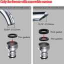 Kitchen Sink Faucet Quick Connector, Sink Faucet to Garden Hose Adapter, Dishwasher/Washer Snap Coupling Adapter, Faucet to Hose Adapter for Kitchen/Bathroom/Shower Hose