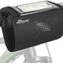 WOTOW Bike Waterproof Handlebar Bag, Bicycle Front Basket Pack with Touch Screen Phone Holder, Reflective Storage Pouch 3L for Men Women Kids Outdoor Road MTB Cycling