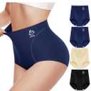 Women's Underwear 4 Pack Tummy Control High Waisted Ladies Panties Postpartum Compression Briefs Full Coverage, Medium