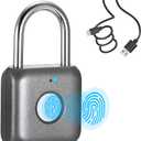 Fingerprint Padlock eLinkSmart Combination Lock Keyless Locker Lock for Gym Locker Backpack Suitcase Luggage Small Metal Gym Padlock P8 Gray