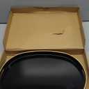 Black Oval Decorative Tray with Handles, Versatile Serving Tray for Coffee Table, Ottoman, Ideal for Serving, Displaying, Organizing (15.5" x 10.6" x 1.4")