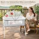 Baby Bassinet, Bassinet Bedside Sleeper for Baby, 3 in 1 Bedside Bassinet, Bassinets for Newborn with Wheels, Mattress, Waterproof Sheet, Mosquito Net, Breathable Mesh, Portable Baby Crib(Stone)