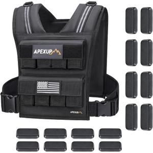 Adjustable Weighted Vest Men 40lbs Weights with Reflective Stripe, Weight Vest Woman Workout Vest for Strength Training Running Walking