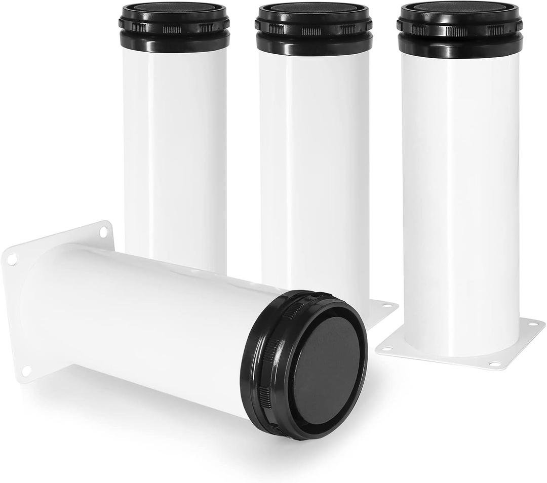 7 Inch Metal Furniture Legs Stainless Steel Adjustable Legs White Metal Legs Round Cabinet Legs for Coffee Table Cabinet Desk Sofa Shelves, Pack of 4