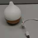 SALKING Essential Oil Diffuser, 100ml Small Aromatherapy Diffuser with Auto Shut-Off Function, Ultrasonic Diffusers for Essential Oils, Cool Mist Humidifier with Warm White Lights, for Office Home (White + Wooden Grain)