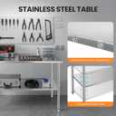 Kryonix Stainless Steel Work Table for Prep & Work 24x48 Inch, NSF Commercial Kitchen Heavy Duty Prep Table with Adjustable Undershelf for Kitchen, Restaurant, Home & Hotel