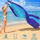 BYDOLL Beach Blanket 78''x81'' 4-7 Adults Oversized Lightweight Waterproof Sandproof Beach Blanket Large Picnic Mat for Travel Camping Hiking Picnic(78" X 81", Blue-Mixed)