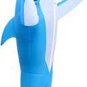 KMiKE Inflatable Shark Costume for Adult(Kids) Funny Halloween Costumes Fantasy Cosplay Blow up Costume (Blue)