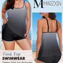 MARZXIN Tankini Swimsuit for Women Floral Two Piece Bathing Suit Swimwear Tank Top Swimwear with Boyshorts