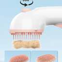 Cat/Dog Bath Brush,Shampoo Washing Brush with Adjustable Bristle for Pets with All Hair Lengths,Push-Button Silicone Pet Grooming Brush,Shedding Comb