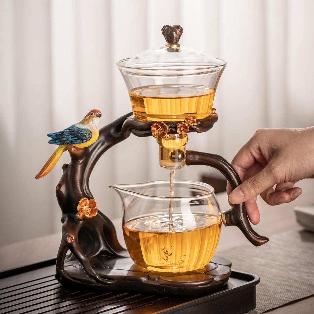 Kungfu Glass Tea Set Automatic Glass Teapot Set (Bird)