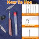 33Pcs Big Eye Steel Needles Set Portable Hand Sewing Kit Suitable for Beginners and Everyday Use, Include 25 Steel Needles, 3 Reels of Thread, Seam Ripper, 2 Needle Threader, 2 Thimbles