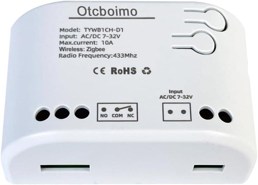 Zigbee 1CH 12V/24V Smart Switch Module for Sliding Gate Openers,Garager Opener,Access Control, Remote Control,Compatible with Amazon Alexa, Zigbee2mqtt and Google Home