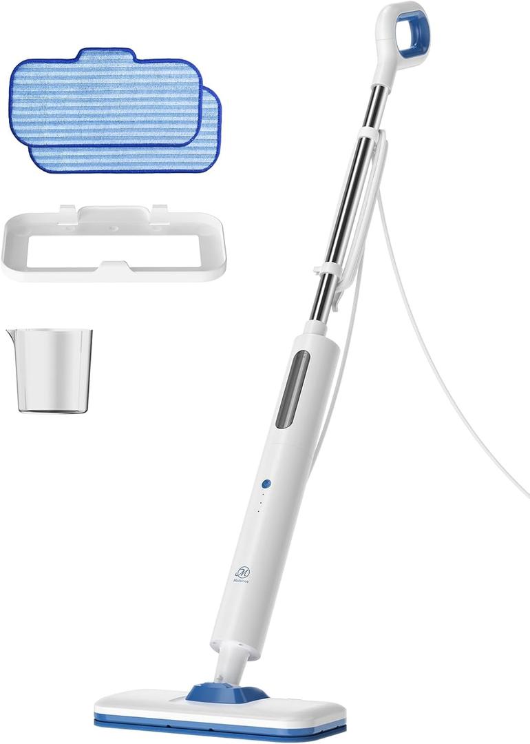 Steam Mop for Floor Cleaning,15-Second Setup,Chemical-Free Floor Cleaner for Hardwood,Laminate,Tile&Greasy Spots.Ergonomic Design with Hands-Free Standing,3 Steam Settings,Reusable Washable Pads