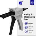 Cosmostar Mixing and Dispensing Gun, Impression Mixing Dispensing AB Gun Ratio 1:1/1:2 for 50ml, Compatible with 3M Adhesive 04747 cartridges, CosmoMix Mixing Epoxy Cartridge Dispenser Gun