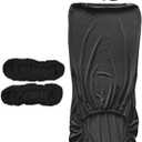 Fenteer Office Chair Cover Seat Protector Armrest Cover Water Resistant Washable Soft Comfortable Rotating Armchair Slipcover for Office Dining Room, Black, L