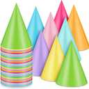 Zomiboo Birthday Party Hats Assorted Colors Party Cone Hats for Adults Birthday Colorful Decorations Dress Up Celebration (Rainbow)