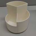 Desk Pencil Pen Holder, 3 Slots 360-Degree Spinning Organizers, Desktop Storage Stationery Supplies, Cute Cup Pot for Office, School, Art Supply, Kids - White