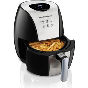 Hamilton Beach 3.2 Quart Digital Air Fryer Oven with 6 Presets, Easy to Clean Nonstick Basket, Black (35065)