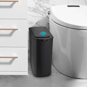 Cesun Automatic Motion Sensor Black Bathroom Garbage Can with Lid, 2.6 Gallon Touchless Garbage Bin, Smart Plastic Slim Garbage Can Small Wastebasket for Toilet, Office, rv, Bedroom, Living Room