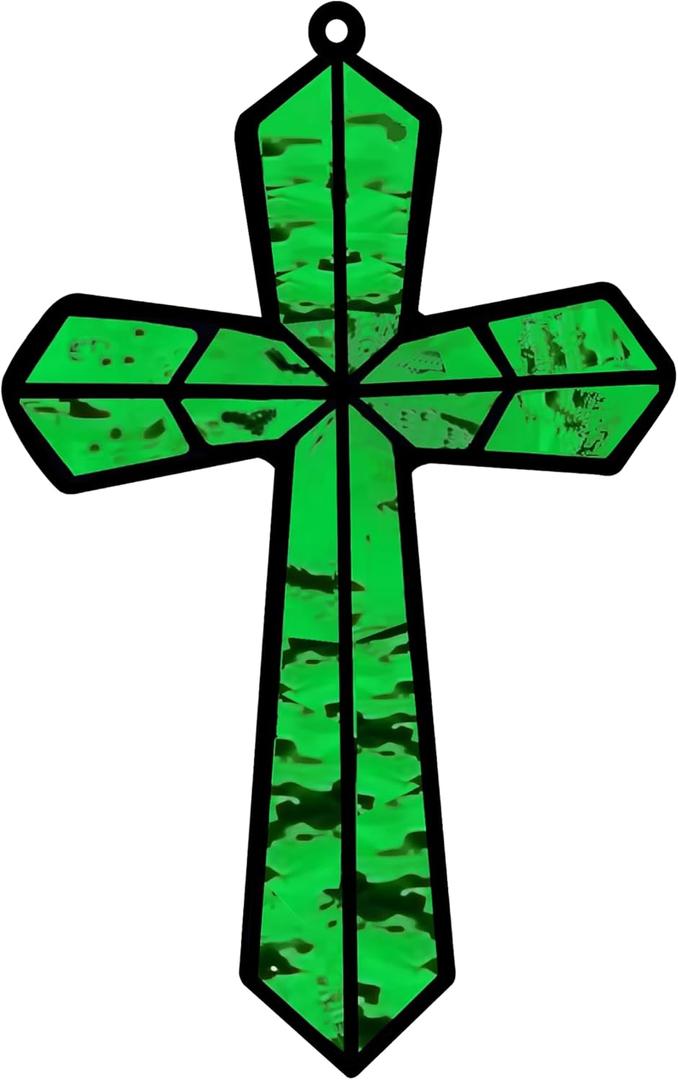 Faithful Grace Wall Cross, 7 inch Acrylic Window Cross Birthday Gift Baptism Gift for Men Women Kids, Decorative Hanging Cross for Home Church Office