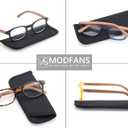 MODFANS 4 Pack Reading Glasses 1.75 Fashion Wood-Look Spring Hinges Stylish Readers Men Women