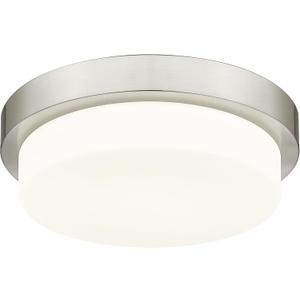 Flush Mount Ceiling Light, 13inch Close to Ceiling Light Fixtures 24W 2200LM Dimmable 2700K/3000K/4000K/5000K/6000K LED Ceiling Lamp for Kitchen Bedroom Hallway, Brushed Nickel, AD-22008-L-SN