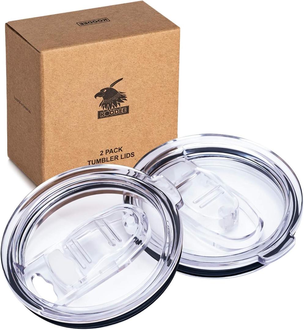 20 oz Tumbler Replacement Lids Spill Proof Splash Resistant Covers Fit for YETI Rambler and More Cups ( 2 Pack) (Clear)