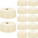 YMHPRIDE 12 Pack Round Tablecloth 90 inch Beige Table Cloths for Round Tables,Stain and Wrinkle Resistant Washable Polyester Tablecloths Beige Table Cloth 90 Inch Round Table Cloth for Wedding Party