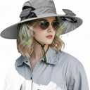 Hat with Fans Solar Power, 2-in-1 UPF 50+ Wide Brim Sun Hat, Fishing Essentials for Camping Hiking Beach Summer Safari