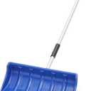MoNiBloom Snow Shovel with 21.5 Inch Blade, 54" Long Snow Removal with D-Grip Handle for Sideway and Driveway, Blue