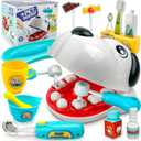 SMILESSKIDDO Dentist Kit for Kids - 26 Pcs Doctor Play Set with Dental Tools and Medical Accessories, Pretend Play for Toddlers - Educational Gifts for Girls Boys 3 4 5 6 7 8