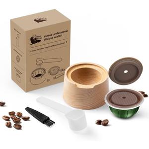 Professional Silicone Seal Kit to Reuse Compatible Vertuoline Capsules, Vertuoline Pods Refillable (Complete Kit+1 Silicon seal) (2.1 Vertuo Professional Silicone Seal Kit)