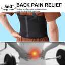 Work Back Brace for Men and Women Shoulder Straps Pain Relief Lower back Support Belt With Suspenders Adjustable Workout Warehouse Heavy Lifting Safety Protection Construction Moving Black X-Large