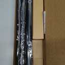 Zeerobee Curtain Rods for Windows 48 to 84, Black Curtain Rod, Adjustable 1 Inch Heavy Duty Outdoor/Indoor Modern Drapery Pole, 32"-86"