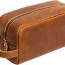 Leather Men's Travel Toiletry Bag, Travel Bathroom Bag Men's Shaving Kit Travel Kit Small Bags for Men Shaving Bag for Travel Accessories