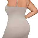 Shapewear Slip Dress for Women Under Dress Seamless Tummy Control Slip Dress Plus Size Smoothing Cami Dress Slips (Gray, XL)