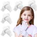 24 Pcs Cotton Moisturizing Gloves for Women Kids Dry Hands & Eczema, Reusable Stretchable White Cloth Gloves