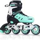 MammyGol Adults Adjustable Inline Skates, Safe and Durable Roller Skates with Giant Wheels, High Performance Professional Skates for Men Women Youth, Size: 10, 11, 12