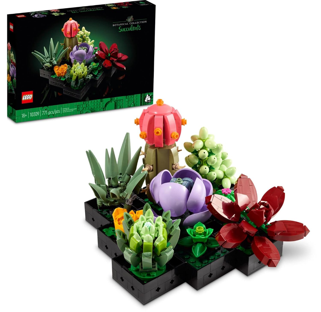 LEGO Botanicals Succulents - Artificial Indoor Plant Building Set for Home, Kitchen, Desk Decor Adults Ages 18+ - Gift for Graduation - 10309