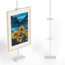 Adjustable Tabletop Picture Frame Stand - Up to 29" Height, Frame Holder Stand Table Easels for Display, Metal Standing Easel Display Stand for Picture Frames, Artwork, Canvas (White)