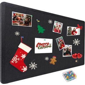 Large Bulletin Board - Foldable 36x48 Inches Cork Board Alternative with 20 Push Pins, 3' x 4' Self-Adhesive Felt Bulletin Board for Wall, Home Office Classroom Decor