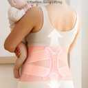 FREETOO Postpartum Belly Band Wrap for Women,Abdominal Binder Post Surgery,for Natural Delivery,C Section Belly Binder Post Partum,Stomach Binder Postpartum with Adjustable Compression,M,Pink (M)