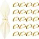 20 Pcs Gold Napkin Rings - Metal Napkin Ring(Semicircle) Stainless Steel Napkin Rings for Table Settings Wedding Christmas Party Dinner Table