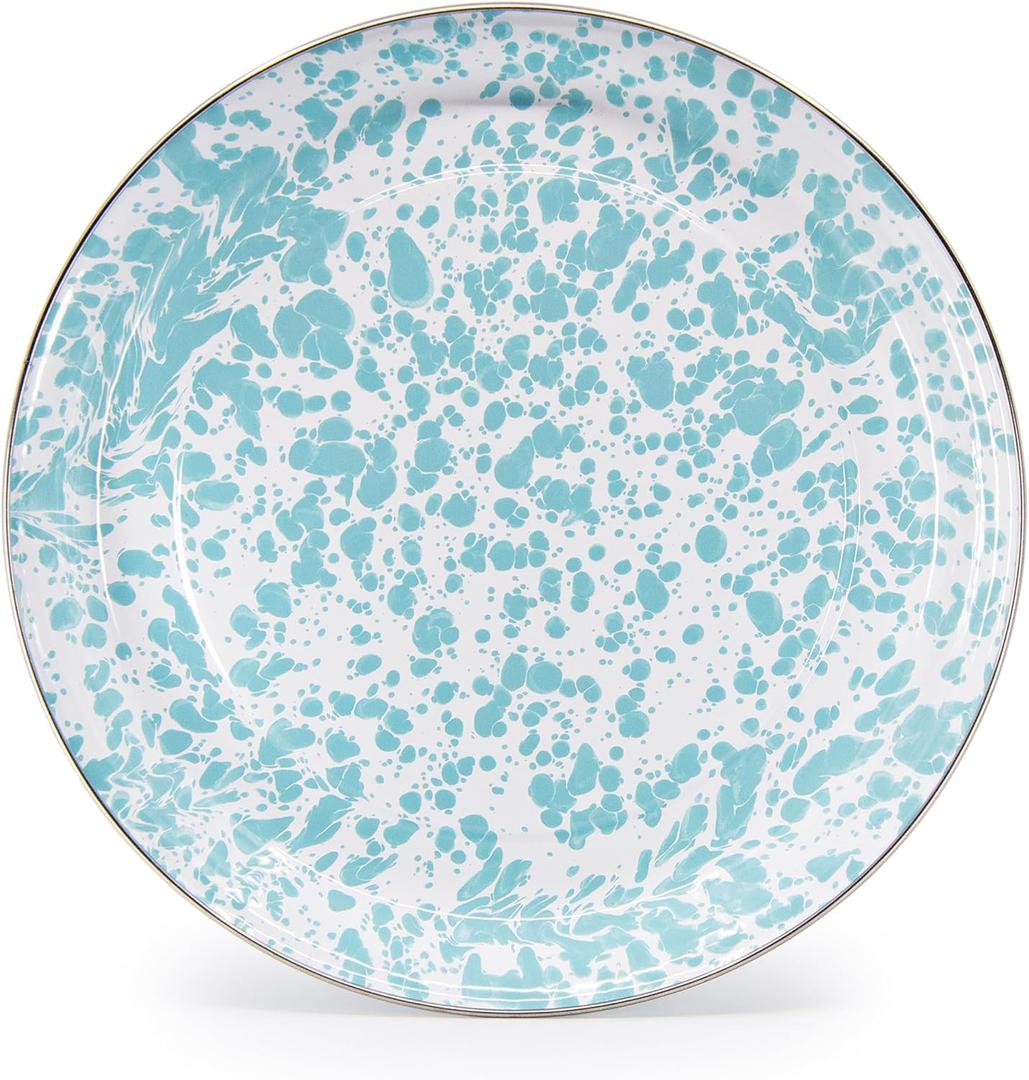 Golden Rabbit Enamelware - 15.5" Medium Tray (Sea Glass Swirl)