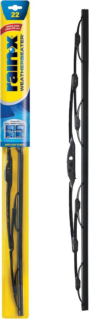 Rain-X 820149 WeatherBeater Wiper Blades, 22" Windshield Wipers (Pack of 1), Automotive Replacement Windshield Wiper Blades That Meet Or Exceed OEM Quality And Durability