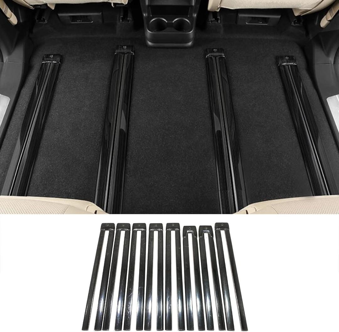 Car Accessories Fit for Toyota Sienna 2021 2022 2023 2024 2025 Interior Seat Rail Protection Strip Non-Slip Cover Trim (Brushed Black Style) Stainless Steel 8 PCS