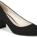 LifeStride Womens Taylor Block Heel Dress Shoe Pump (8.5 Wide, Black Fabric)